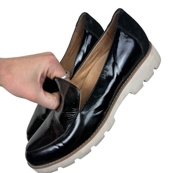 Vionic Kensley Lugged Patent Leather Platform Comfort Loafers - Picture 3 of 7
